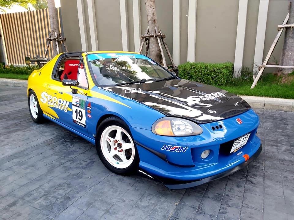 Honda Crx Delsol ปี 92 สีฟ้า เหลือง spoon