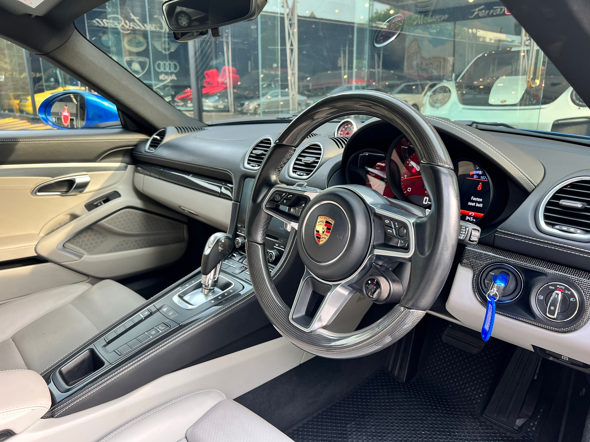 2018 Porsche 718 Boxster (Cayman) 718 Cayman สีน้ำเงิน (รูปที่ 8)