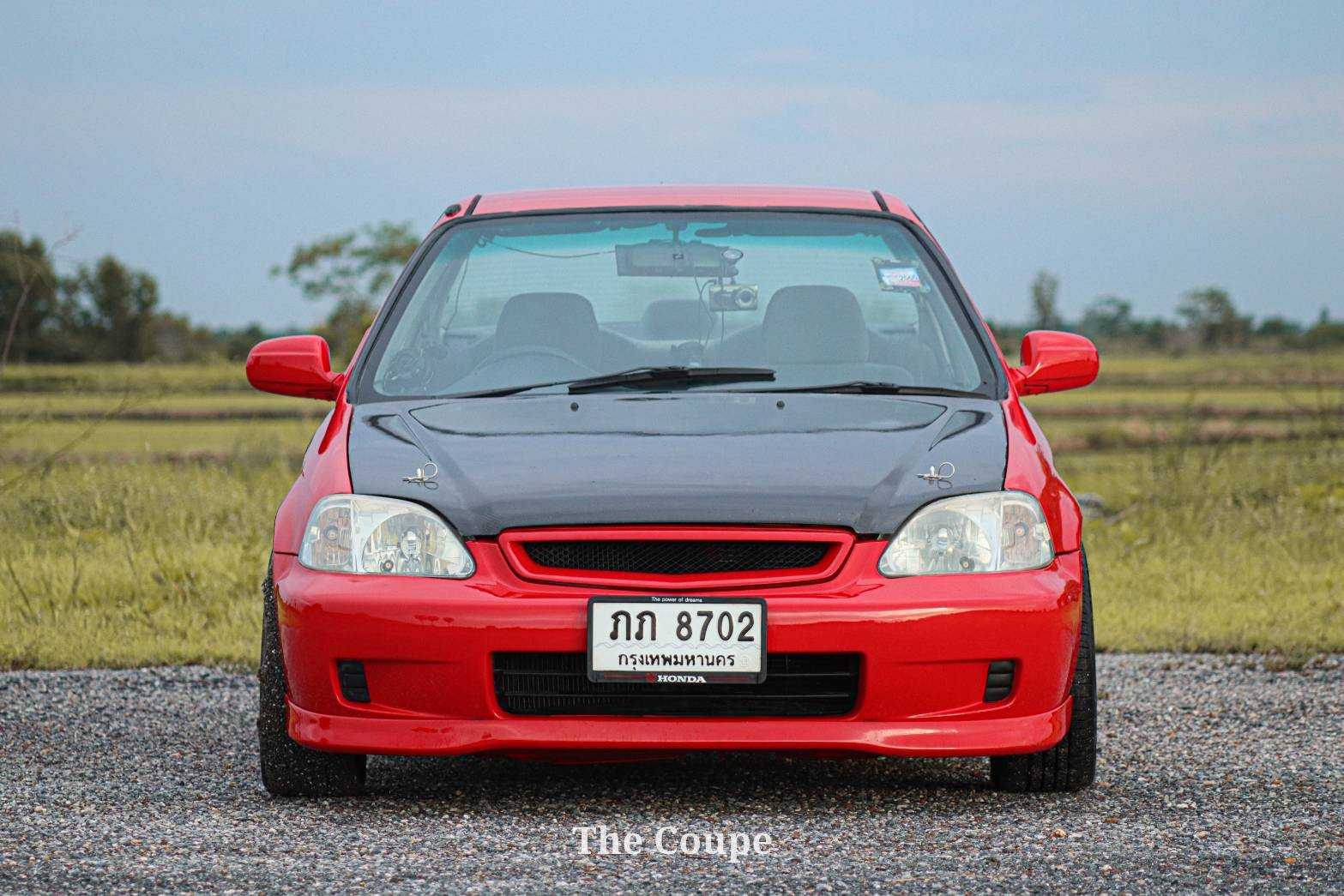 2000 Honda Civic EK โฉม Coupe สีแดง (รูปที่ 2)