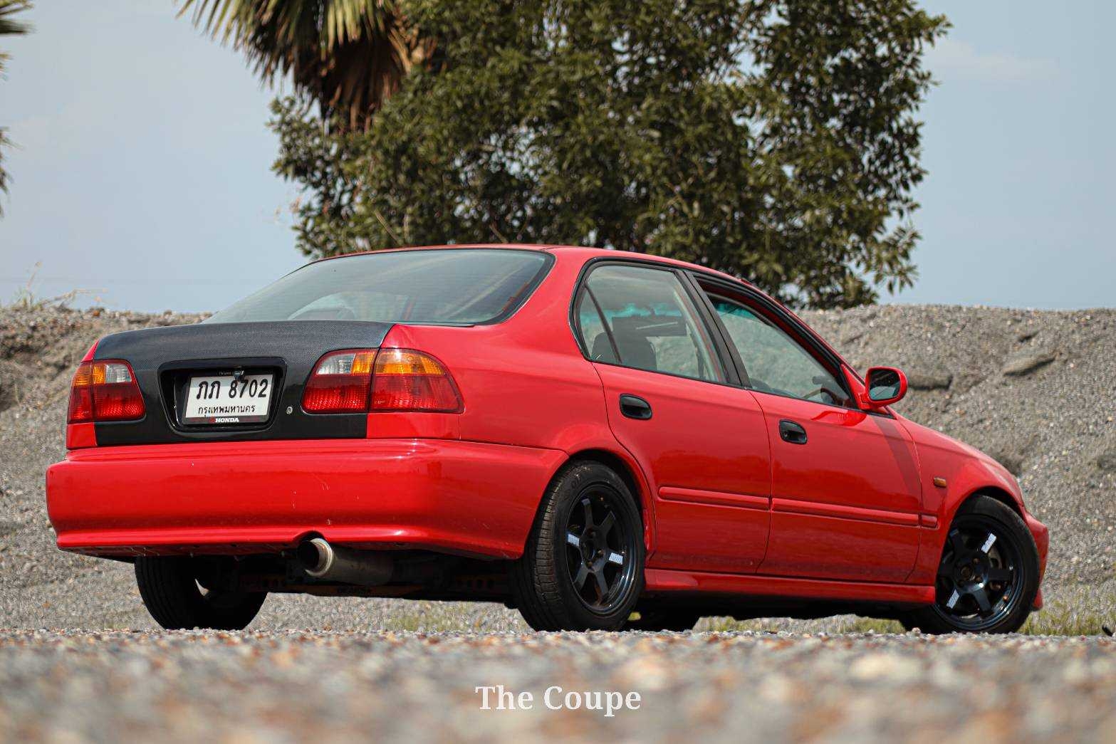 2000 Honda Civic EK โฉม Coupe สีแดง (รูปที่ 4)
