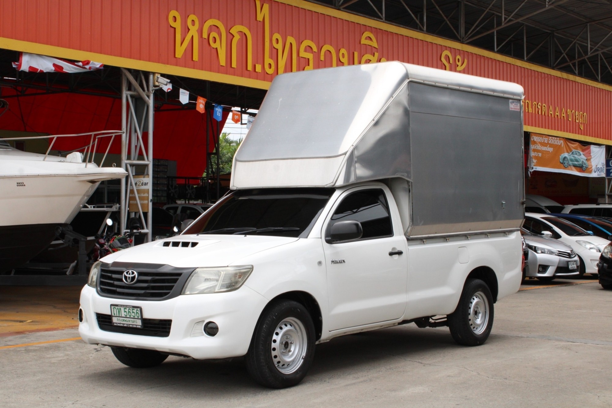 จัดได้320000 Toyota Hilux Vigo CHAMP 2.5 J SINGLE 2014 MT สีขาว พร้อมหลังคาตู้ทึบของใหม่ ขนาด 2.10เมตร (รูปที่ 4)