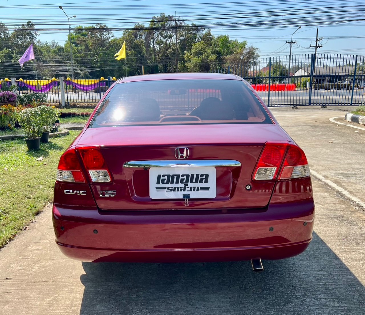 2004 Honda Civic ES (Dimension) สีแดง (รูปที่ 5)