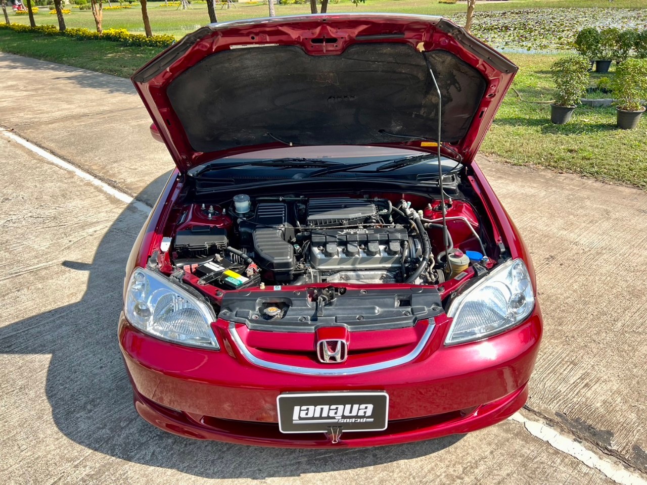 2004 Honda Civic ES (Dimension) สีแดง (รูปที่ 5)