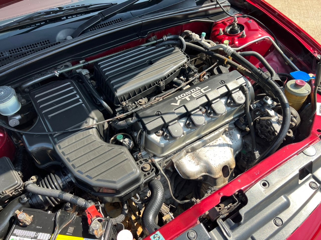 2004 Honda Civic ES (Dimension) สีแดง (รูปที่ 3)