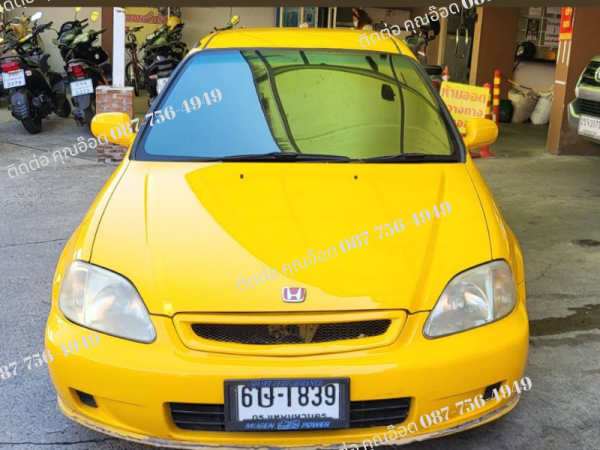 1996 Honda Civic EK โฉม 4 ประตู สีเหลือง