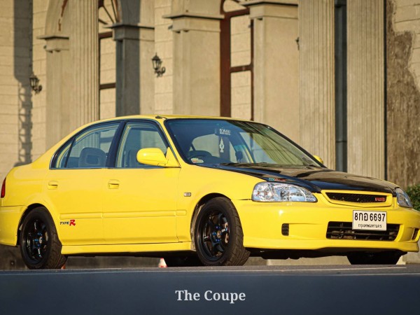 2000 Honda Civic EK โฉม 4 ประตู สีเหลือง