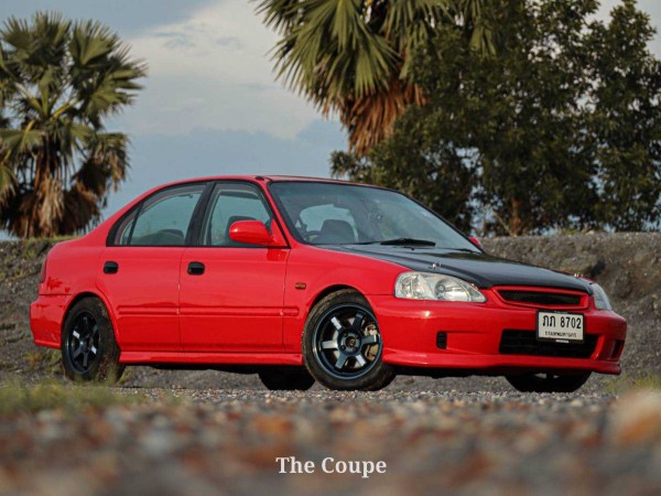 2000 Honda Civic EK โฉม Coupe สีแดง